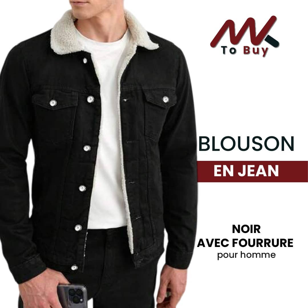veste sport chic en jean noire tunisie