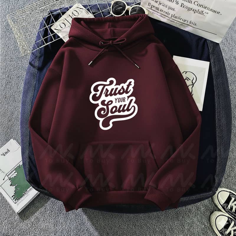 capuche avec design Trust Your Soul Burgundi