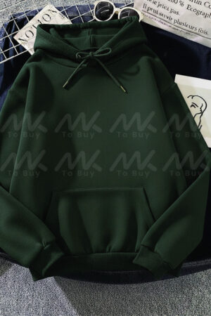 capuche uni vert sapin